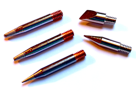 Lot De 2 Pointes Pour Pistolet à Souder Amtech S1739 - 1 Ronde, 1 Plate, 2mm De Diamètre, 175W - 4